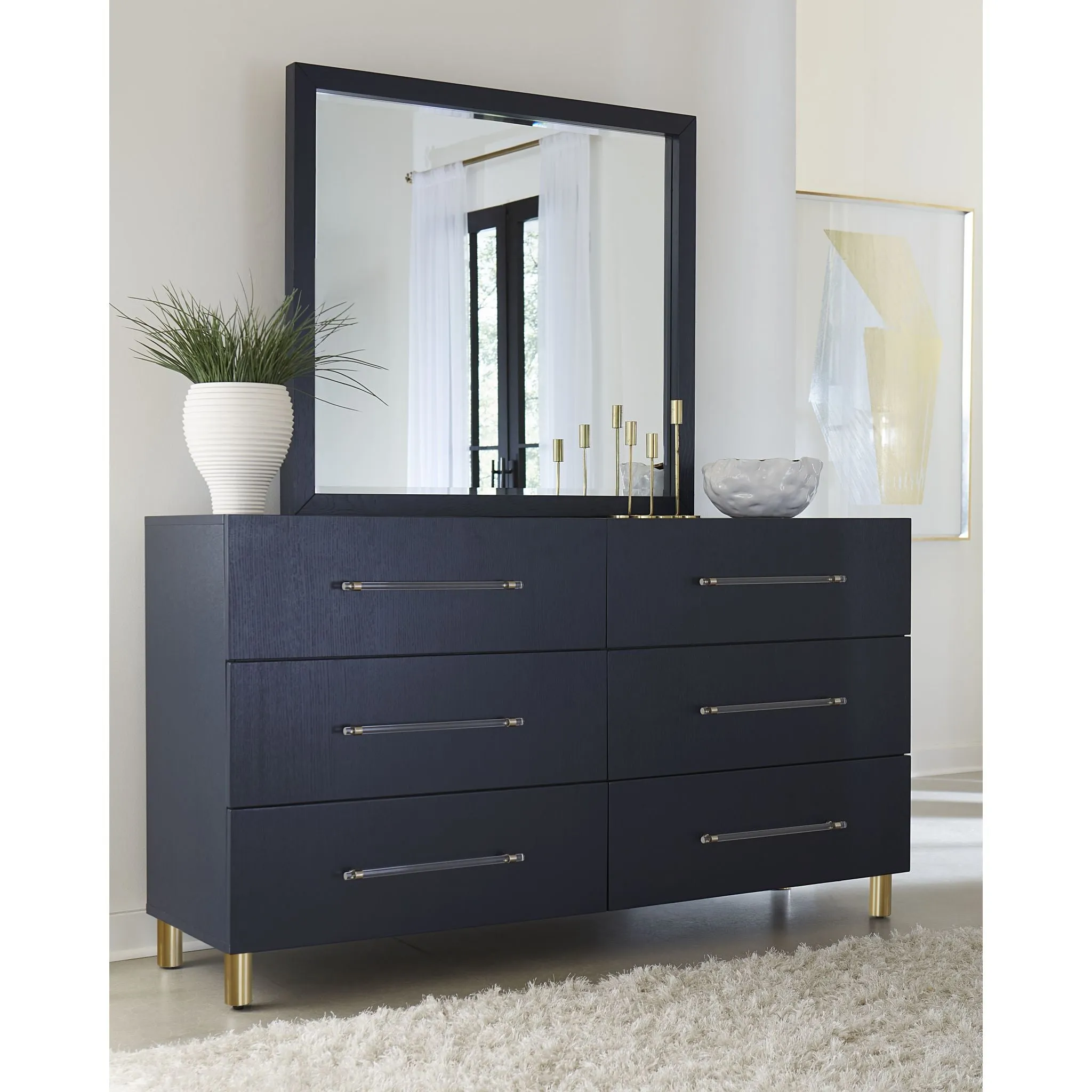 Argento Dresser and Mirror