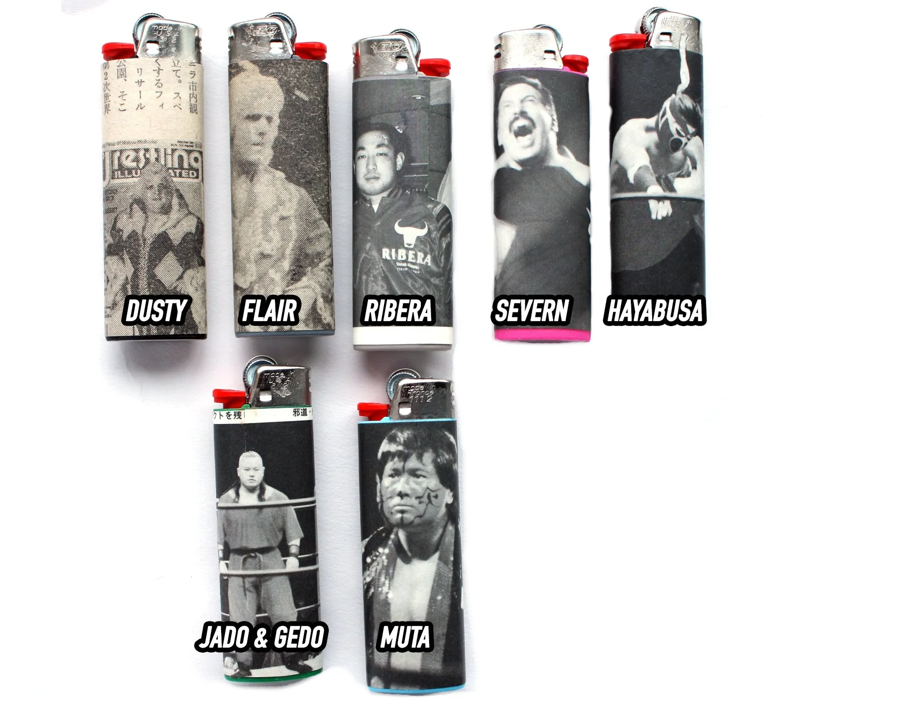 ASSORTED WRESTLING LIGHTERS