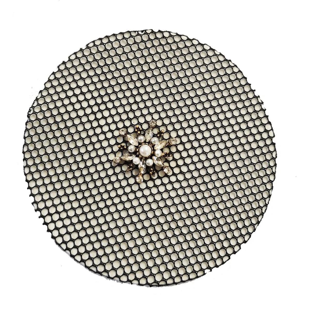 Hamag Hair Bun Net with Diamanté Floret