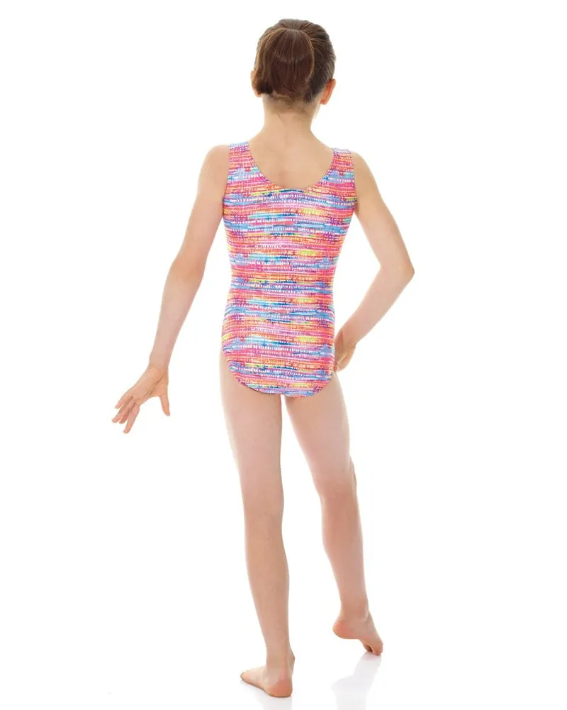 Mondor Metallic Print Gymnastic Tank Leotard - 27822C Girls