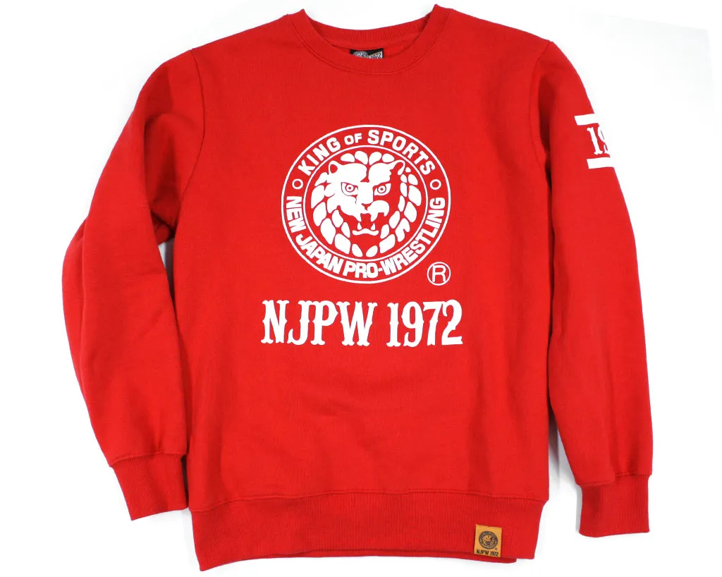 NJPW LIONMARK RED SWEATSHIRT MED