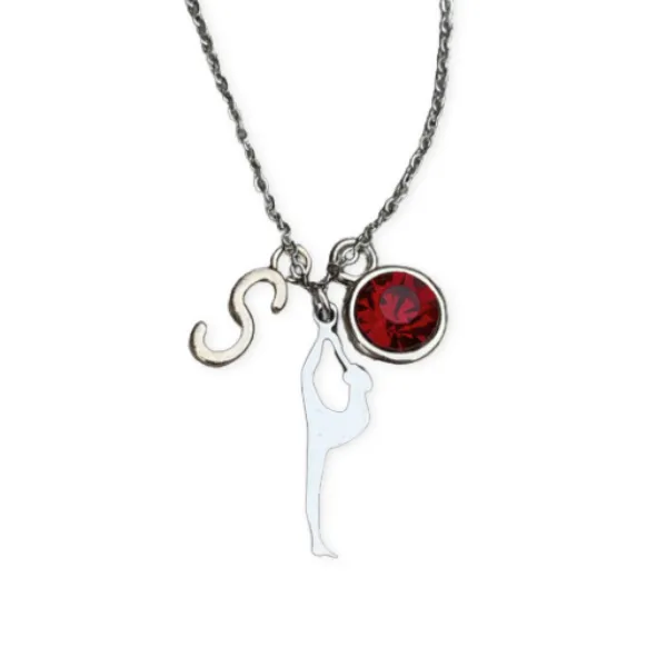 Personalized Girls Gymnastics Stainless Steel Necklace