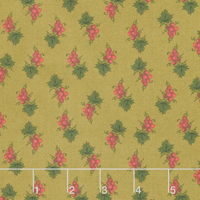 Scraps of Kindness - Grape Clusters Olive Yardage